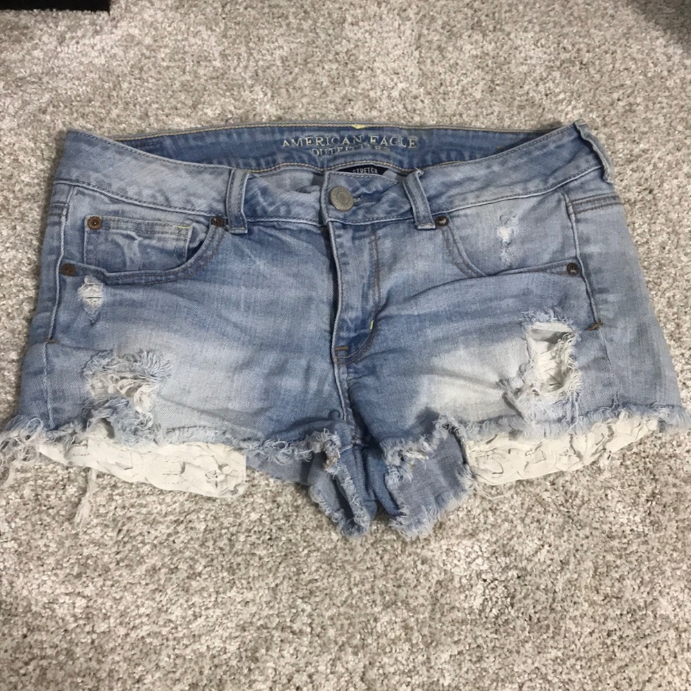 American eagle stretch jean shorts size 8